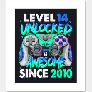 Level 14 Unlocked Awesome Since 2010 14Th Birthday Gaming Posters and Art